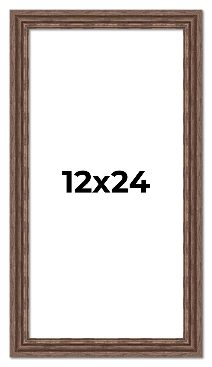 12x24 Wide Barnwood Picture Frame with UV-Resistant Acrylic & Acid Free Backing, Available in 6 Paint Finishes - Grey, Brown, White, and Black